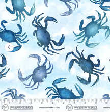 Load image into Gallery viewer, Windham - Ocean Life - Blue Crabs - 108" WIDE BACK - 1/2 YARD CUT
