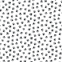 Load image into Gallery viewer, Michael Miller - Black & White - Paw Prints - 1/2 YARD CUT