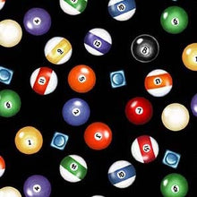 Load image into Gallery viewer, Michael Miller - Game On - Billiard Balls - Black - 1/2 YARD CUT
