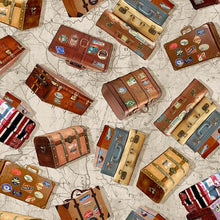 Load image into Gallery viewer, Michael Miller - All Aboard - Traveling Trunks - 1/2 YARD CUT