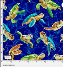 Load image into Gallery viewer, Michael Miller - Sea World - Turtle Recall - Royal Blue - 1/2 YARD CUT