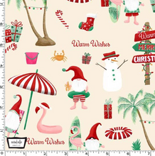 Load image into Gallery viewer, Michael Miller - Holiday Gnomes - Deck the Palms Cream - 1/2 YARD CUT