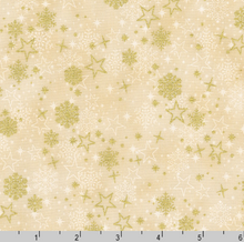 Load image into Gallery viewer, Robert Kaufman - Traditional Trimmings - Stars Cream w/Metallic - 1/2 YARD CUT