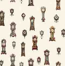 Load image into Gallery viewer, QT Fabrics - Like Clockwork - Grandfather Clocks - 1/2 YARD CUT