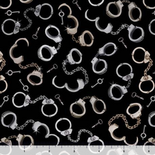 Load image into Gallery viewer, QT Fabrics - True Detective - Hand Cuffs - 1/2 YARD CUT