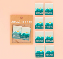 Load image into Gallery viewer, Made in the Mountains Sew-In Labels by Sarah Hearts
