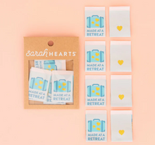 Load image into Gallery viewer, Made at a Retreat Sew-In Labels by Sarah Hearts