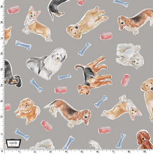 Load image into Gallery viewer, Michael Miller - Stay Pawsitive - Play Time Gray - 1/2 YARD CUT
