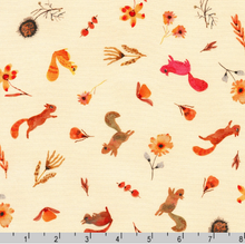 Load image into Gallery viewer, Robert Kaufman - Flora & Fun - Squirrels Natural - 1/2 YARD CUT
