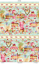 Load image into Gallery viewer, Henry Glass & Co - Tweets & Treats - Mint Border Stripe - 1/2 YARD CUT