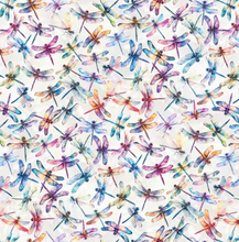 Load image into Gallery viewer, Hoffman - Wings Over Wildflowers - Dragonflies - 1/2 YARD CUT