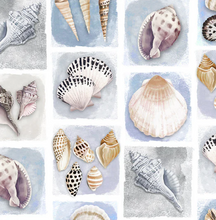 Load image into Gallery viewer, Clothworks - Seashell Wishes - Shell Tiles - 1/2 YARD CUT