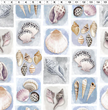 Load image into Gallery viewer, Clothworks - Seashell Wishes - Shell Tiles - 1/2 YARD CUT