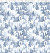 Load image into Gallery viewer, Clothworks - Joyful Winter - Digital Forest - Denim - 1/2 YARD CUT