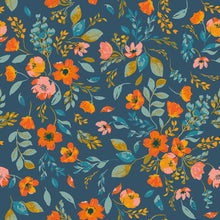Load image into Gallery viewer, Clothworks - Stephanie - Floral Dark Teal - 1/2 YARD CUT