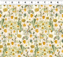 Load image into Gallery viewer, Clothworks - Spring Garden - Daffodils - 1/2 YARD CUT