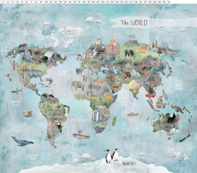 Load image into Gallery viewer, Clothworks - Our World - Digital World Map Panel