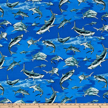 Load image into Gallery viewer, Hoffman - Royal Sharks - 1/2 YARD CUT