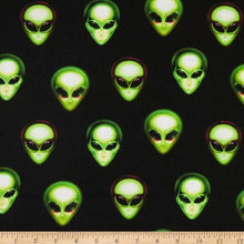 Load image into Gallery viewer, Robert Kaufman - Alien Heads - Onyx Digital - 1/2 YARD CUT - Dreaming of the Sea Fabrics