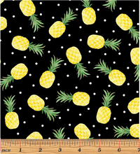 Load image into Gallery viewer, Kanvas - Fun in the Sun - Pineapple Fun Black - 1/2 YARD CUT
