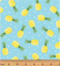 Load image into Gallery viewer, Kanvas - Fun in the Sun - Pineapple Fun Turquoise - 1/2 YARD CUT