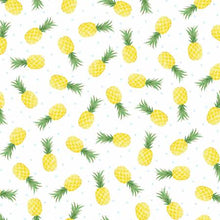 Load image into Gallery viewer, Kanvas - Fun in the Sun - Pineapple Fun White - 1/2 YARD CUT