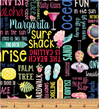 Load image into Gallery viewer, Kanvas - Fun in the Sun - Words Black - 1/2 YARD CUT
