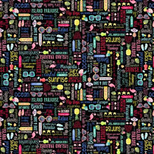 Load image into Gallery viewer, Kanvas - Fun in the Sun - Words Black - 1/2 YARD CUT