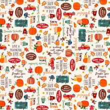 Load image into Gallery viewer, Kanvas - Hayrides & Happiness - Autumn Words Cream - 1/2 YARD CUT