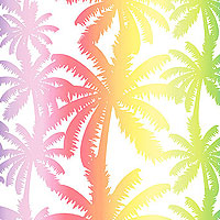 Load image into Gallery viewer, Kanvas - Breezy Palm Trees - White - 1/2 YARD CUT