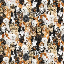 Load image into Gallery viewer, Timeless Treasures - Packed Realistic Dogs - 1/2 YARD CUT