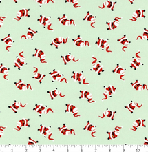 Load image into Gallery viewer, Riley Blake - Santa Claus Lane - Mint Santas - 1/2 YARD CUT