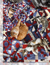 Load image into Gallery viewer, Timeless Treasures - Cats on Patriotic Quilt - 1/2 YARD CUT