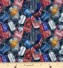 Load image into Gallery viewer, Sykel Enterprises - Military Dog Tags - Marines - 1/2 YARD CUT