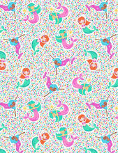 Load image into Gallery viewer, End of Bolt - You Are Mer-mazing - Mermaids Swimming White - 30"