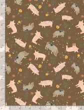 Load image into Gallery viewer, Timeless Treasures - Homestead - Tossed Pink & Black Pigs - 1/2 YARD CUT