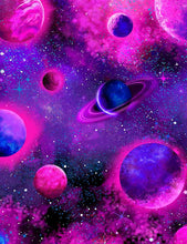 Load image into Gallery viewer, Timeless Treasures - Pink Purple Planets - 1/2 YARD CUT