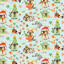 Load image into Gallery viewer, Dear Stella - Bah Hum-Pug - Multi Christmas - 1/2 YARD CUT - Dreaming of the Sea Fabrics