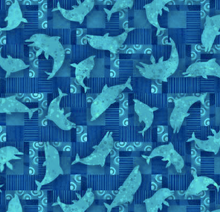 Load image into Gallery viewer, blooming ocean dolphin fabric