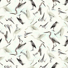 Load image into Gallery viewer, Clothworks - Seashell Wishes - Seabirds Cream - 1/2 YARD CUT