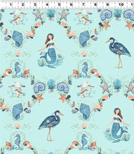Load image into Gallery viewer, Clothworks - Light Aqua By the Seashore Damask - 1/2 YARD CUT