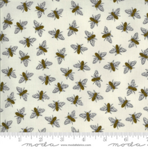 Load image into Gallery viewer, dove grey gray light bumblebees yellow stripe bee grateful moda fabrics