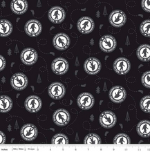Load image into Gallery viewer, Riley Blake - Sasquatch - Social Distancing - Black - 1/2 YARD CUT - Dreaming of the Sea Fabrics