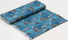 Load image into Gallery viewer, manatees sea turtles ocean life under the sea saltwater coral aqua blue elizabeths studio fabric