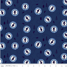 Load image into Gallery viewer, Sasquatch social distancing champion critters big foot navy blue forest woods hiker covid virus face mask coronavirus pandemic fabric