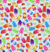 Load image into Gallery viewer, popsicles blueberry fruit kiwi sweet tooth summer dessert Robert Kaufman fabrics