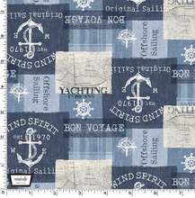 Load image into Gallery viewer, End of Bolt - Bon Voyage - Sailing Patchwork - 32"