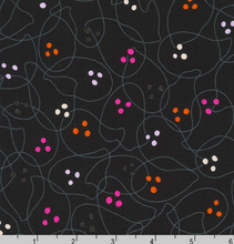 Load image into Gallery viewer, Robert Kaufman - Boodacious Ghosts Black - 1/2 YARD CUT