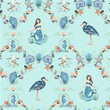 Load image into Gallery viewer, Clothworks - Light Aqua By the Seashore Damask - 1/2 YARD CUT