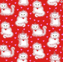 Load image into Gallery viewer, Freckle & Lollie - Love Princess Meow Meow Red - 1/2 YARD CUT